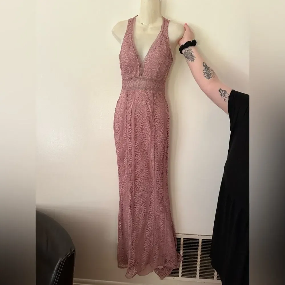 Bhldn Connor crochet dress in mauve - Picture 5 of 9